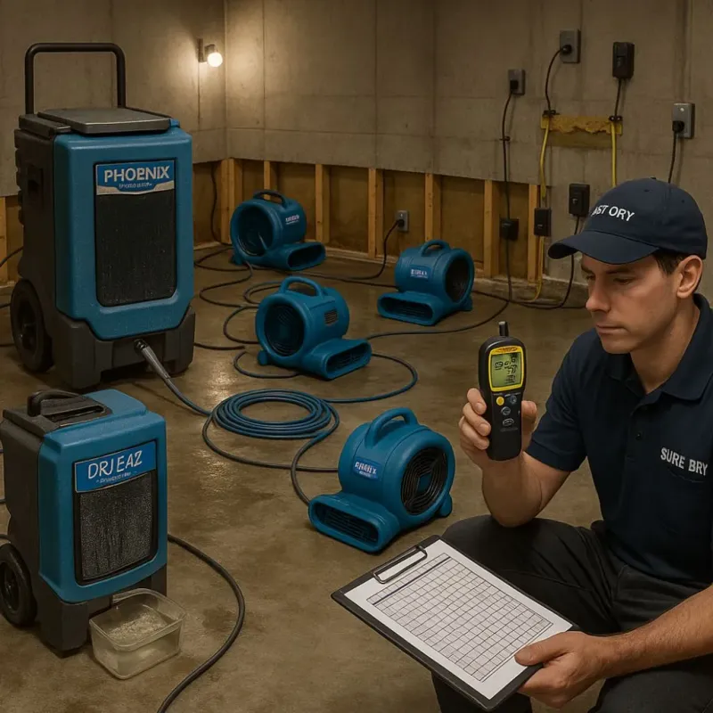Structural Drying and Dehumidification process in Sussex County, NJ